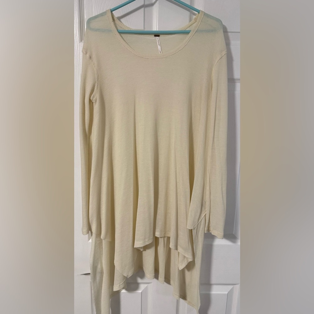 Free People Long Sleeve Thermal Tunic Top | cream
